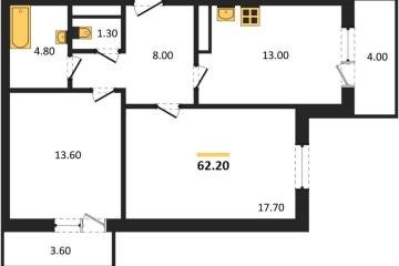 Фото №1: 2-комнатная квартира 62 м², 16/18 эт. - Краснодар, мкр. ЖК Парк у Дома, ул. Героев-Разведчиков, 11к2