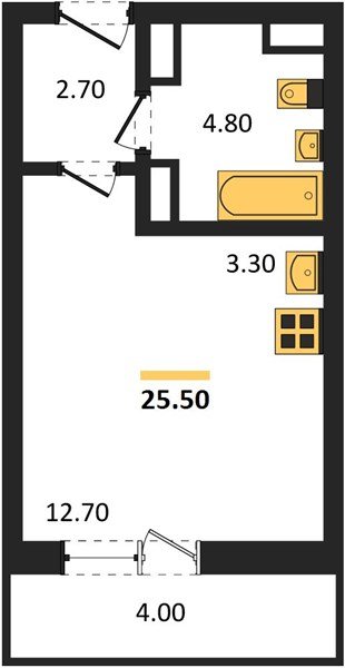 Фото №1: 1-комнатная квартира 25&nbsp;м², 18/18&nbsp;эт. - Краснодар, Прикубанский внутригородской округ, ЖК Бауинвест, мкр. ЖК Парк у Дома, ул. Героев-Разведчиков, 11к2