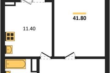 Фото №1: 1-комнатная квартира 41 м², 15/18 эт. - Краснодар, мкр. ЖК Парк у Дома, ул. Героев-Разведчиков, 11к2