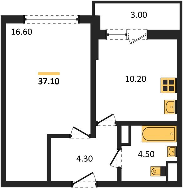 Фото №1: 1-комнатная квартира 37&nbsp;м², 1/18&nbsp;эт. - Краснодар, Прикубанский внутригородской округ, ЖК Бауинвест, мкр. ЖК Парк у Дома, ул. Героев-Разведчиков, 11к2