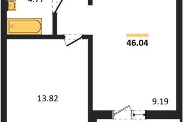 Фото №1: 1-комнатная квартира 46 м², 2/18 эт. - Знаменский, мкр. Родные Просторы,