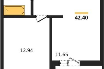 Фото №1: 1-комнатная квартира 42 м², 2/18 эт. - Знаменский, мкр. Родные Просторы,