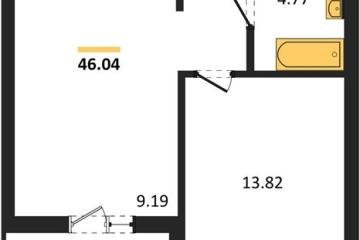 Фото №1: 1-комнатная квартира 46 м², 2/18 эт. - Знаменский, мкр. Родные Просторы,