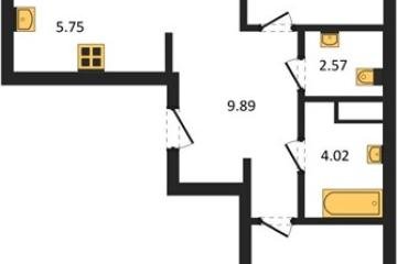 Фото №1: 2-комнатная квартира 72 м², 4/18 эт. - Знаменский, мкр. Родные Просторы,