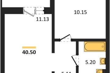 Фото №1: 1-комнатная квартира 40 м², 2/18 эт. - Знаменский, мкр. Родные Просторы,