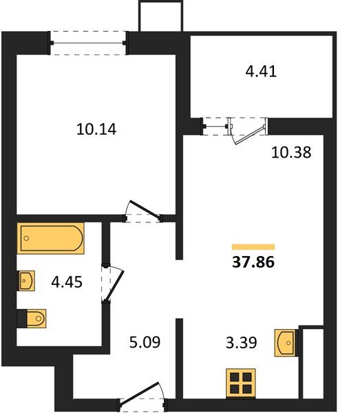 Фото №1: 1-комнатная квартира 37&nbsp;м², 10/18&nbsp;эт. - Знаменский, Карасунский внутригородской округ, мкр. Родные Просторы