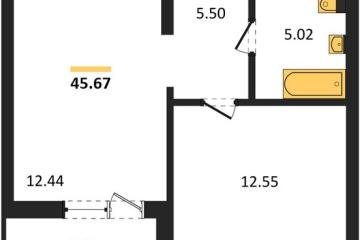 Фото №1: 1-комнатная квартира 45 м², 2/18 эт. - Знаменский, мкр. Родные Просторы,