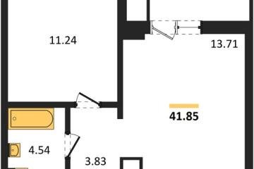 Фото №1: 1-комнатная квартира 41 м², 15/18 эт. - Знаменский, мкр. Родные Просторы,