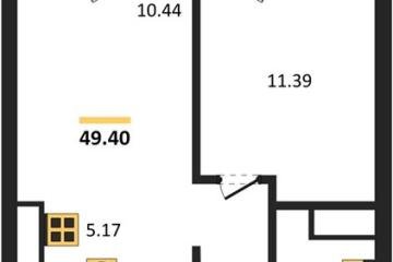 Фото №1: 1-комнатная квартира 49 м², 5/18 эт. - Знаменский, мкр. Родные Просторы,