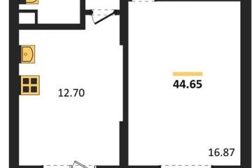 Фото №1: 1-комнатная квартира 44 м², 2/18 эт. - Знаменский, мкр. Родные Просторы,