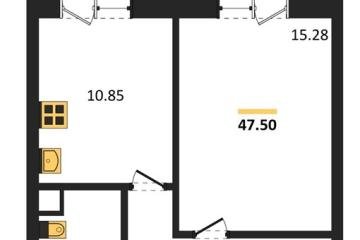 Фото №1: 1-комнатная квартира 47 м², 2/18 эт. - Знаменский, мкр. Родные Просторы,