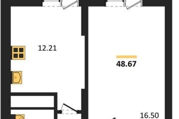 Фото №1: 1-комнатная квартира 48 м², 3/18 эт. - Знаменский, мкр. Родные Просторы,