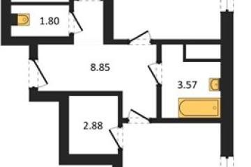 Фото №1: 2-комнатная квартира 75 м², 12/18 эт. - Знаменский, мкр. Родные Просторы,