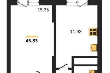 Фото №1: 1-комнатная квартира 45 м², 17/18 эт. - Знаменский, мкр. Родные Просторы,