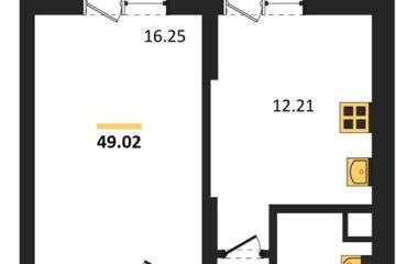 Фото №1: 1-комнатная квартира 49 м², 2/18 эт. - Знаменский, мкр. Родные Просторы,