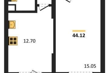 Фото №1: 1-комнатная квартира 44 м², 2/18 эт. - Знаменский, мкр. Родные Просторы,