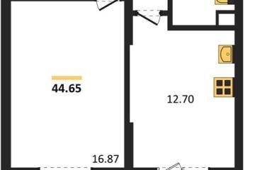 Фото №1: 1-комнатная квартира 44 м², 2/18 эт. - Знаменский, мкр. Родные Просторы,