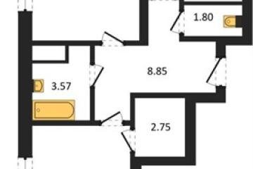 Фото №1: 2-комнатная квартира 75 м², 17/18 эт. - Знаменский, мкр. Родные Просторы,