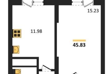 Фото №1: 1-комнатная квартира 45 м², 13/18 эт. - Знаменский, мкр. Родные Просторы,