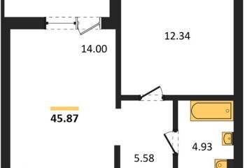 Фото №1: 1-комнатная квартира 45 м², 2/18 эт. - Знаменский, мкр. Родные Просторы,