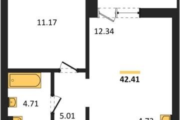 Фото №1: 1-комнатная квартира 42 м², 2/18 эт. - Знаменский, мкр. Родные Просторы,