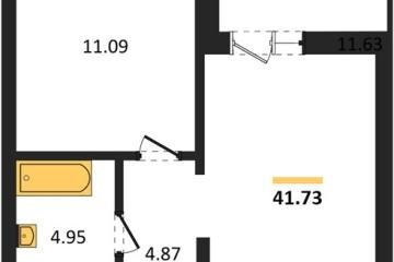 Фото №1: 1-комнатная квартира 41 м², 2/18 эт. - Знаменский, мкр. Родные Просторы,
