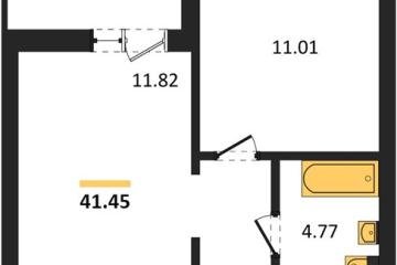 Фото №1: 1-комнатная квартира 41 м², 2/18 эт. - Знаменский, мкр. Родные Просторы,