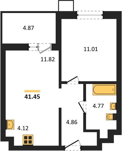 Фото №1: 1-комнатная квартира 41&nbsp;м², 2/18&nbsp;эт. - Знаменский, Карасунский внутригородской округ, мкр. Родные Просторы