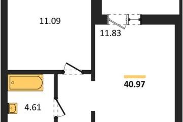 Фото №1: 1-комнатная квартира 40 м², 3/18 эт. - Знаменский, мкр. Родные Просторы,
