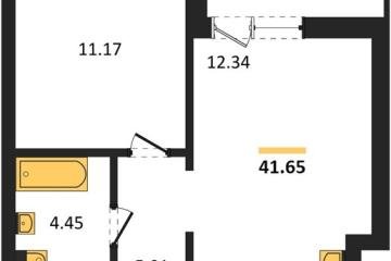 Фото №1: 1-комнатная квартира 41 м², 17/18 эт. - Знаменский, мкр. Родные Просторы,