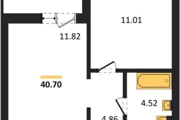 Фото №1: 1-комнатная квартира 40 м², 6/18 эт. - Знаменский, мкр. Родные Просторы,