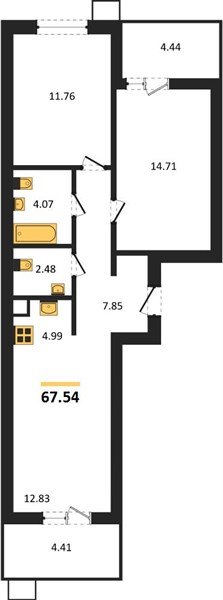 Фото №1: 2-комнатная квартира 67&nbsp;м², 2/18&nbsp;эт. - Знаменский, Карасунский внутригородской округ, мкр. Родные Просторы