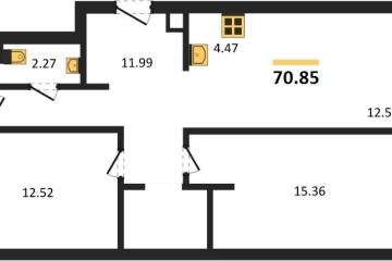 Фото №1: 2-комнатная квартира 74 м², 2/18 эт. - Знаменский, мкр. Родные Просторы,