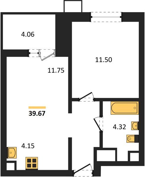 Фото №1: 1-комнатная квартира 39&nbsp;м², 2/18&nbsp;эт. - Знаменский, Карасунский внутригородской округ, мкр. Родные Просторы