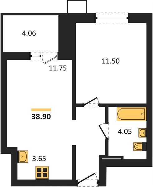Фото №1: 1-комнатная квартира 38&nbsp;м², 3/18&nbsp;эт. - Знаменский, Карасунский внутригородской округ, мкр. Родные Просторы