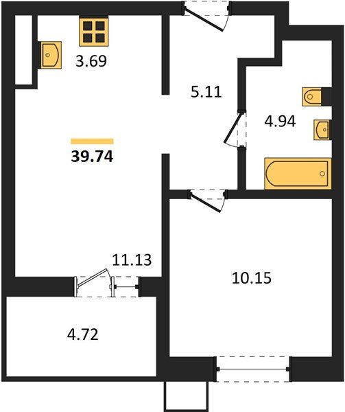 Фото №1: 1-комнатная квартира 39&nbsp;м², 8/18&nbsp;эт. - Знаменский, Карасунский внутригородской округ, мкр. Родные Просторы
