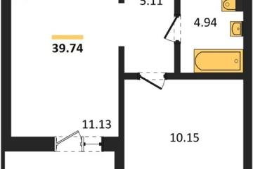 Фото №1: 1-комнатная квартира 39 м², 17/18 эт. - Знаменский, мкр. Родные Просторы,