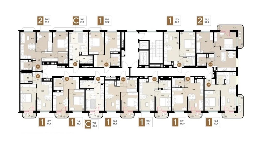 Фото №8: 2-комнатная квартира 52&nbsp;м², 9/18&nbsp;эт. - Краснодар, мкр. Прикубанский внутригородской округ