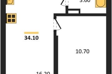 Фото №1: 1-комнатная квартира 34 м², 9/18 эт. - Краснодар, мкр. Прикубанский внутригородской округ,