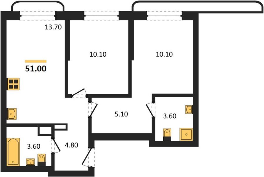Фото №1: 2-комнатная квартира 51&nbsp;м², 9/18&nbsp;эт. - Краснодар, мкр. Прикубанский внутригородской округ