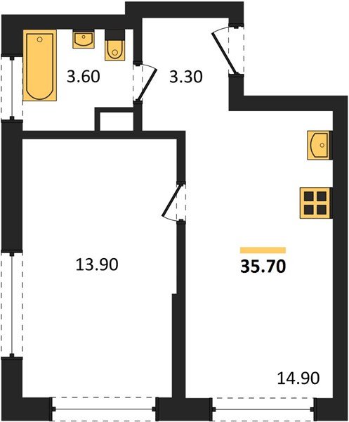 Фото №1: 1-комнатная квартира 35&nbsp;м², 13/18&nbsp;эт. - Краснодар, мкр. Прикубанский внутригородской округ