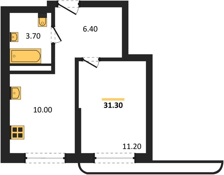 Фото №1: 1-комнатная квартира 31&nbsp;м², 11/18&nbsp;эт. - Краснодар, мкр. Прикубанский внутригородской округ
