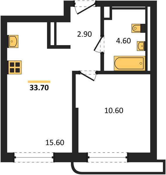 Фото №1: 1-комнатная квартира 33&nbsp;м², 13/18&nbsp;эт. - Краснодар, мкр. Прикубанский внутригородской округ
