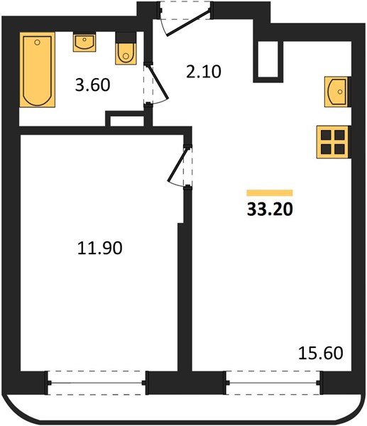Фото №1: 1-комнатная квартира 33&nbsp;м², 13/18&nbsp;эт. - Краснодар, мкр. Прикубанский внутригородской округ