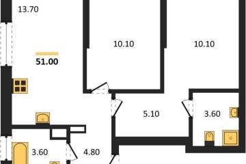 Фото №1: 2-комнатная квартира 51 м², 15/18 эт. - Краснодар, мкр. Прикубанский внутригородской округ,