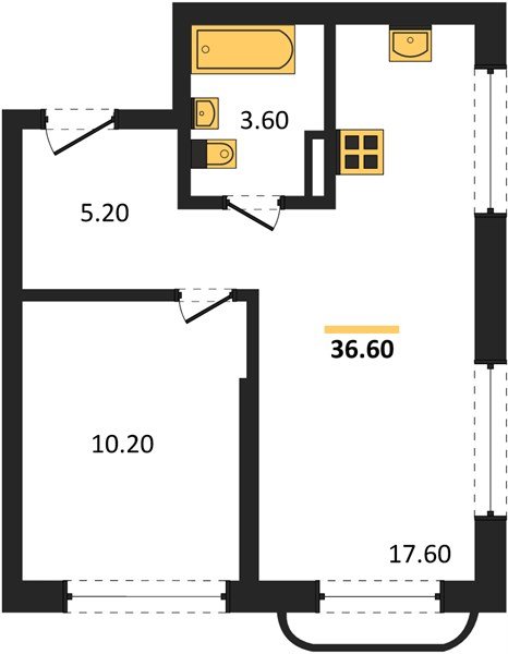 Фото №1: 1-комнатная квартира 36&nbsp;м², 13/18&nbsp;эт. - Краснодар, мкр. Прикубанский внутригородской округ