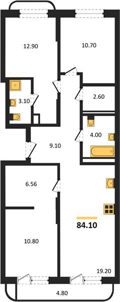 Фото №1: 3-комнатная квартира 84&nbsp;м², 3/18&nbsp;эт. - Краснодар, мкр. Прикубанский внутригородской округ