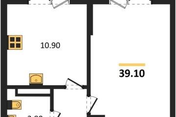 Фото №1: 1-комнатная квартира 39 м², 2/9 эт. - Краснодар, мкр. Прикубанский внутригородской округ,