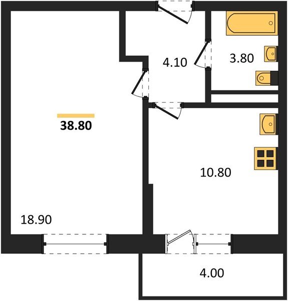 Фото №1: 1-комнатная квартира 38&nbsp;м², 6/9&nbsp;эт. - Краснодар, Прикубанский внутригородской округ, мкр. Прикубанский внутригородской округ
