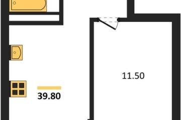 Фото №1: 1-комнатная квартира 39 м², 6/18 эт. - Краснодар, мкр. Прикубанский внутригородской округ,